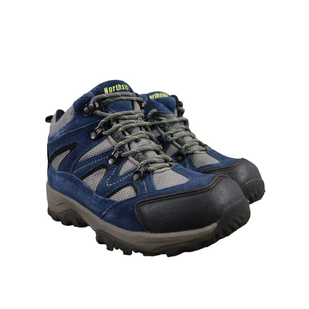 Northside Shoes Kids 3 Hiking Boots Suede Waterproof Athletic High Top Blue Gray